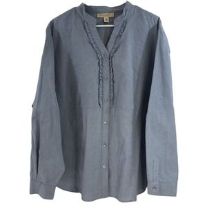 Appleseed's Women's 100% Cotton Long Sleeve Button Up Denim Top Size 3X